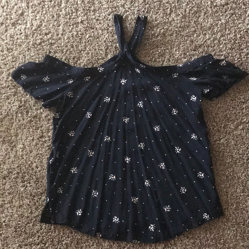 Loft cold shoulder high neck shirt